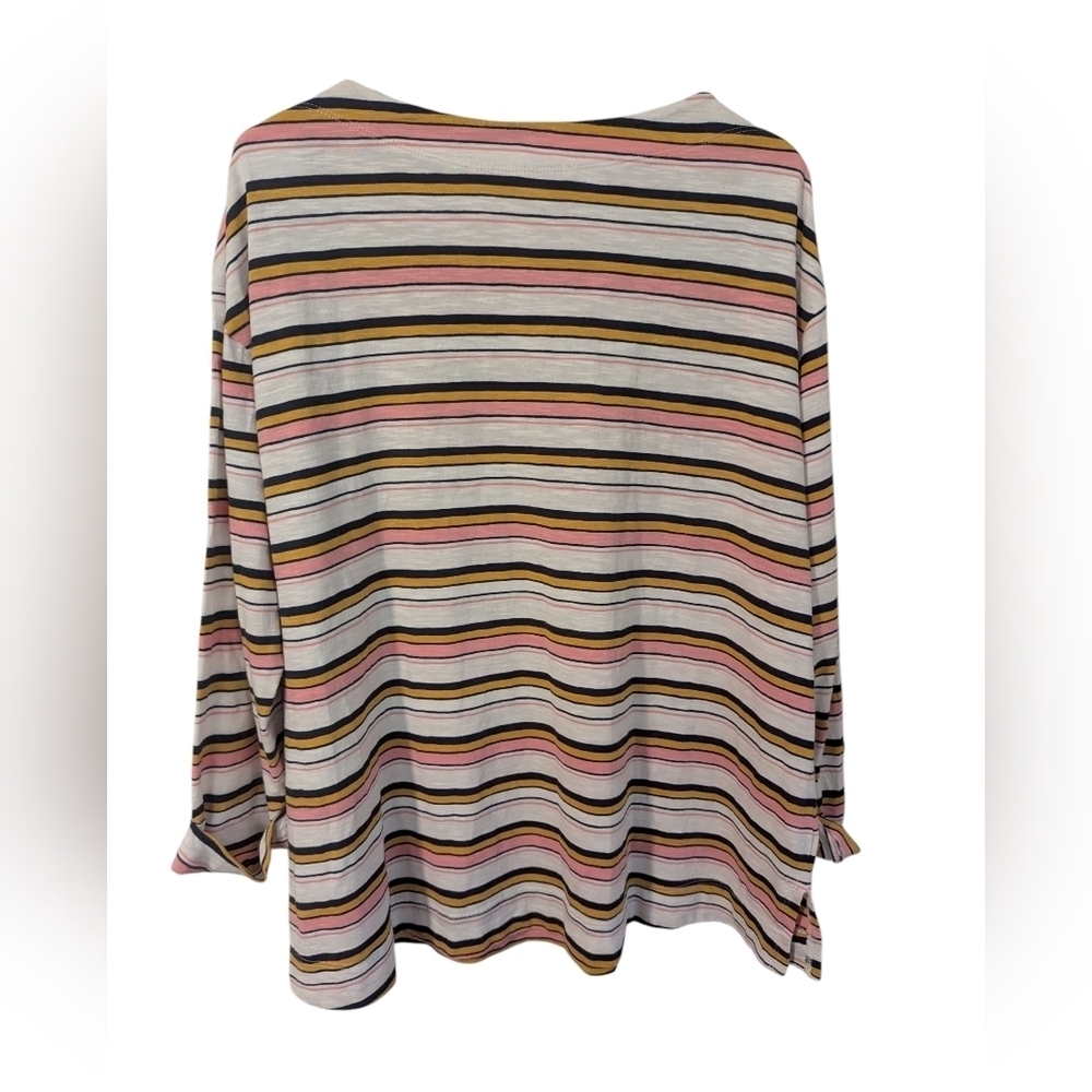 Caslon,Striped Multicolor Women's Top,Size 1x - Picture 3 of 3